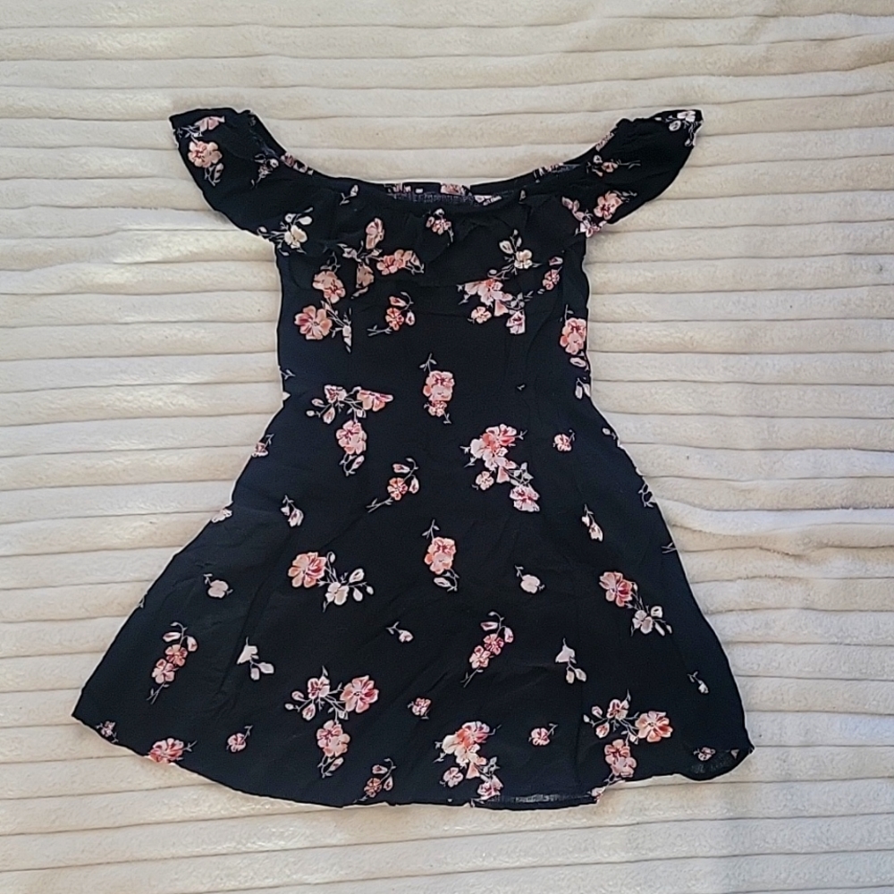 Black Floral Print Dress